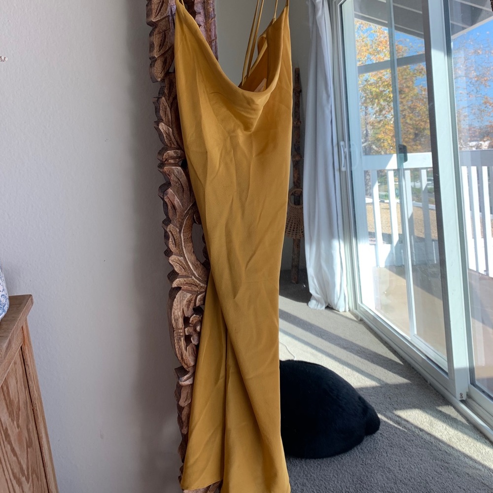 Stone Cold Fox yellow silk mini dress